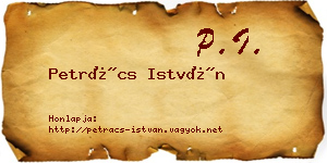 Petrács István névjegykártya